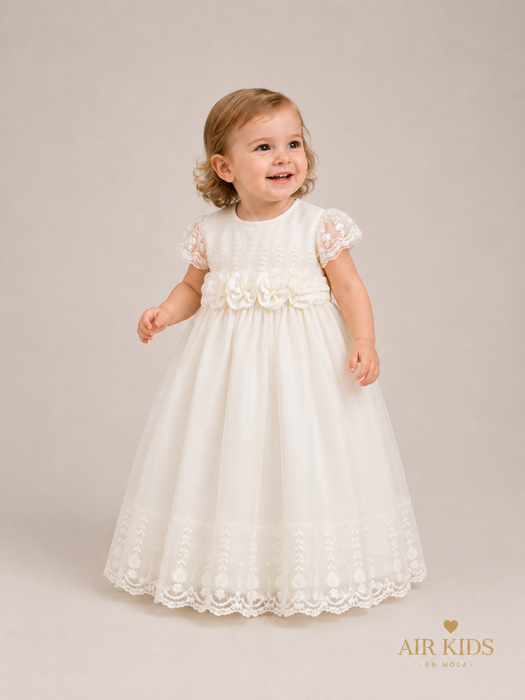 Ropón de Bautizo Vestido para Niñas 19-722