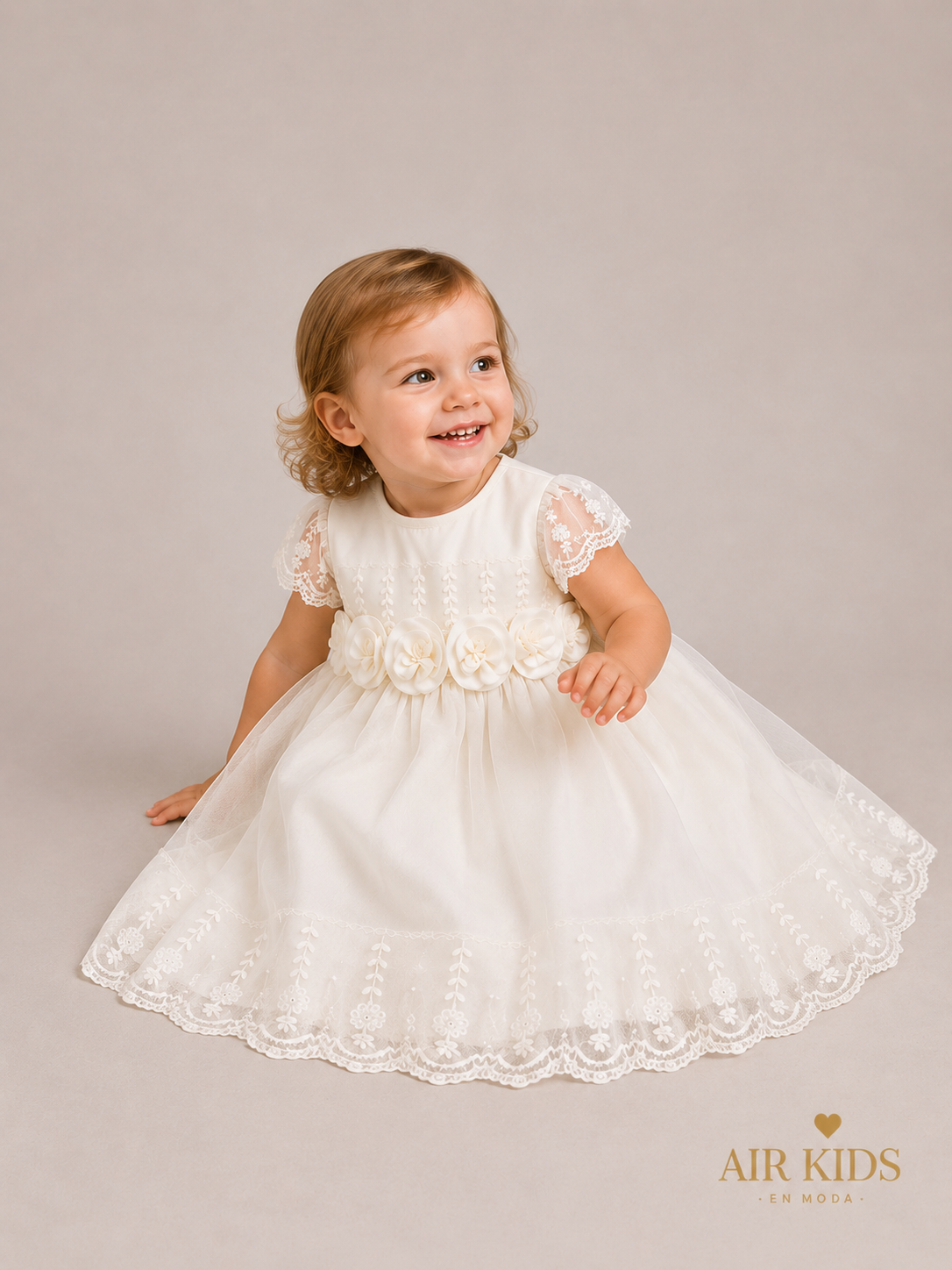 Ropón de Bautizo Vestido para Niñas 19-722
