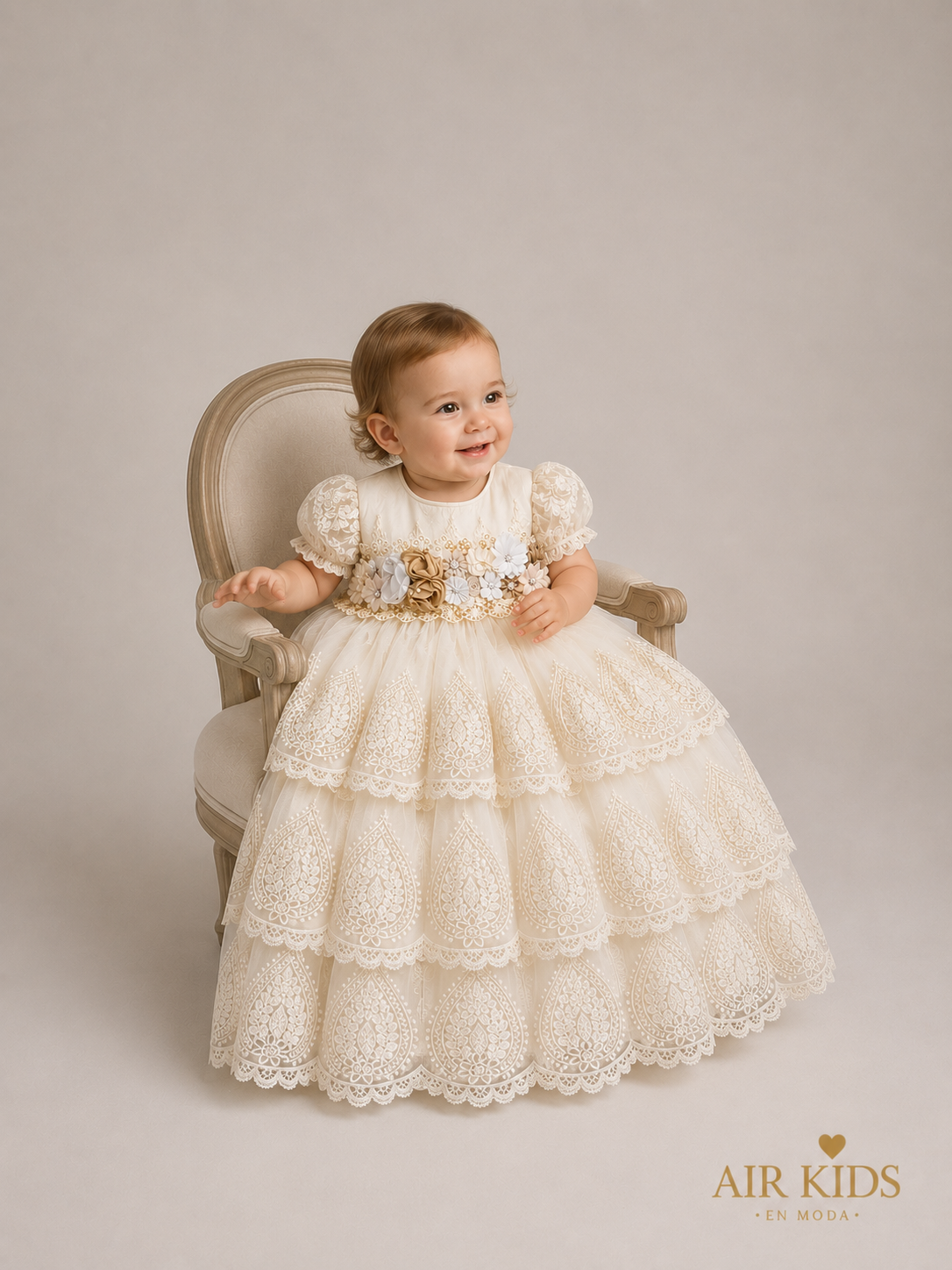 Ropon desmontable para Bautizo de Niña Ruvilen 1451 Talla Unitalla
