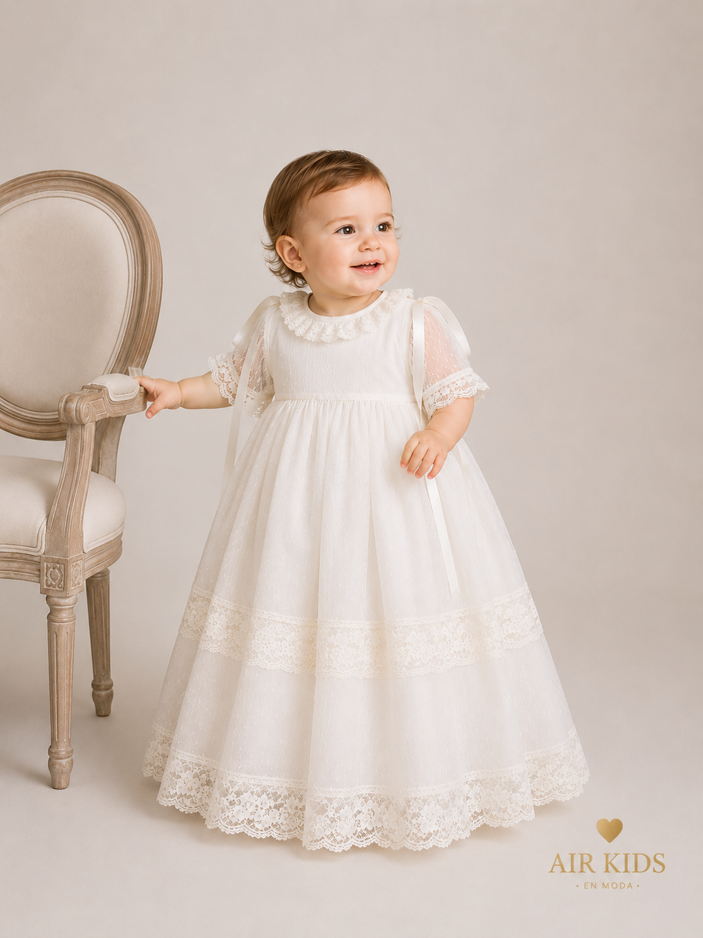 Bata de Bautizo para Niña Lilus 23199 Talla 18 Meses