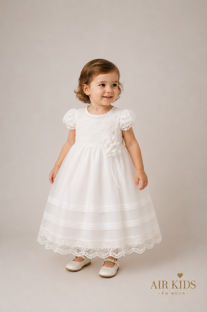 Bata de Bautizo para Niña 19-453 Talla 2 Años