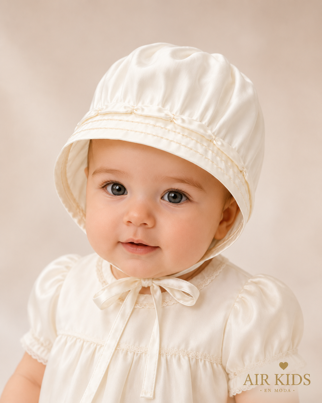 Gorro de Niña para Bautizo 00198 Talla 24 Meses