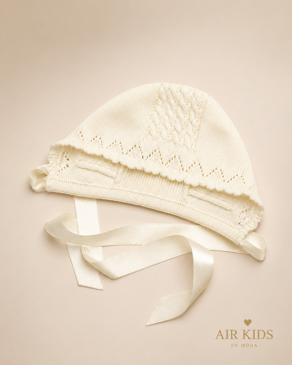 Gorro de Niña para Bautizo Foque 1613-22 Talla 12 Meses