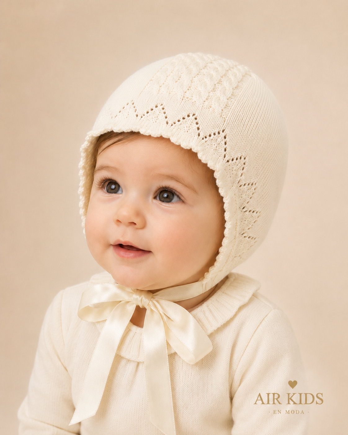Gorro de Niña para Bautizo Foque 1613-22 Talla 12 Meses