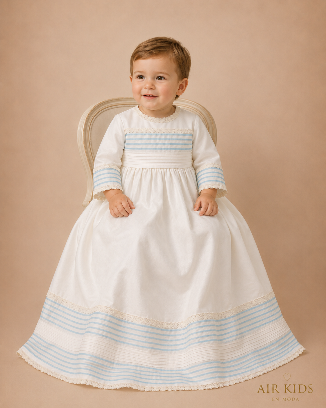 Ropon desmontable para Bautizo de Niño 23-467