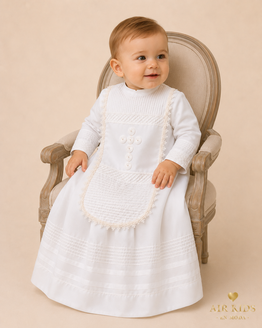 Ropon desmontable para Bautizo de Niño Didi 7565-24