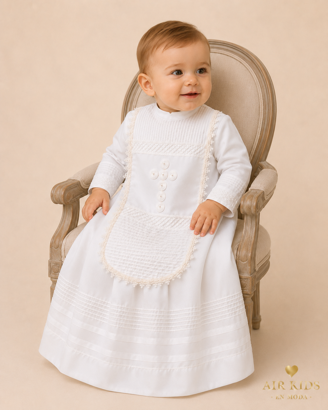 Ropon desmontable para Bautizo de Niño Didi 7565-24