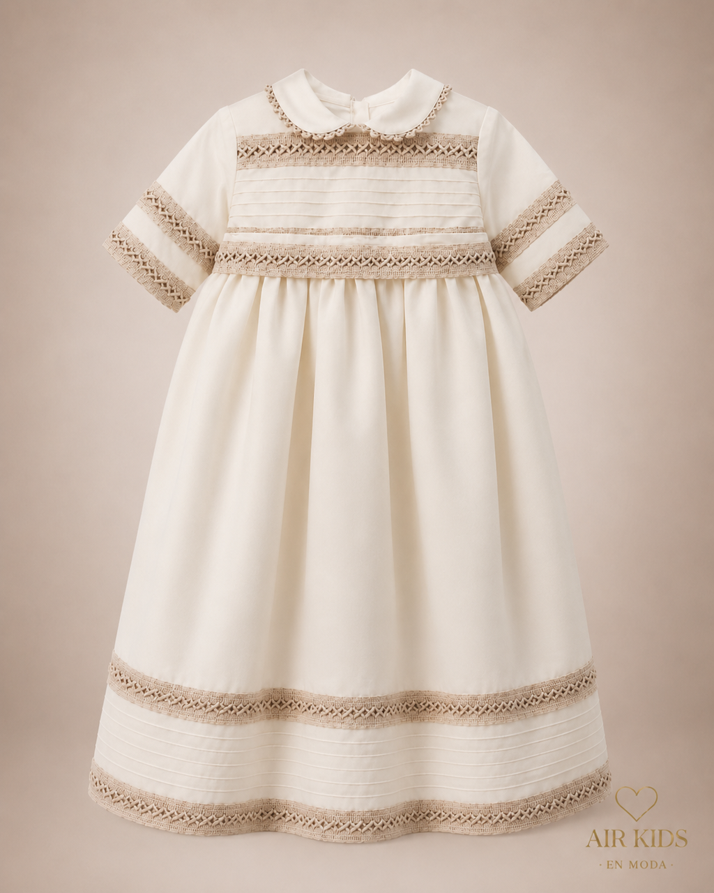 Ropon desmontable para Bautizo de Niño 23-852 Talla 18 Meses