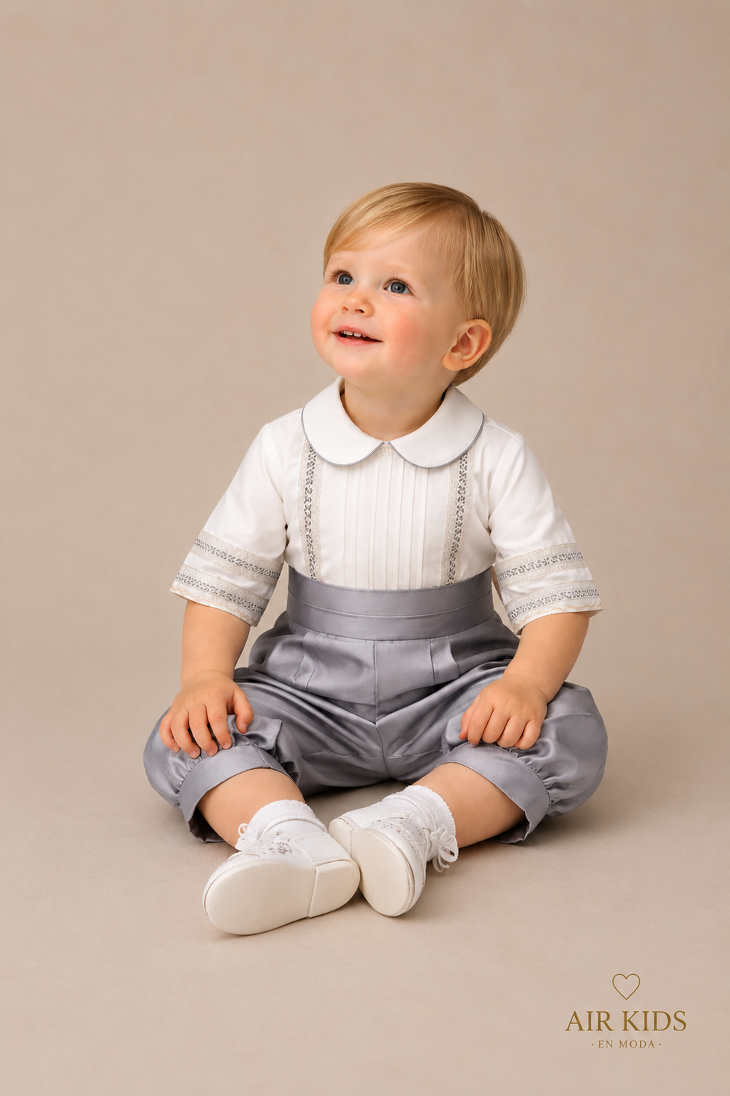 Ropón desmontable para Bautizo de Niño 23-851 Talla 18 Meses