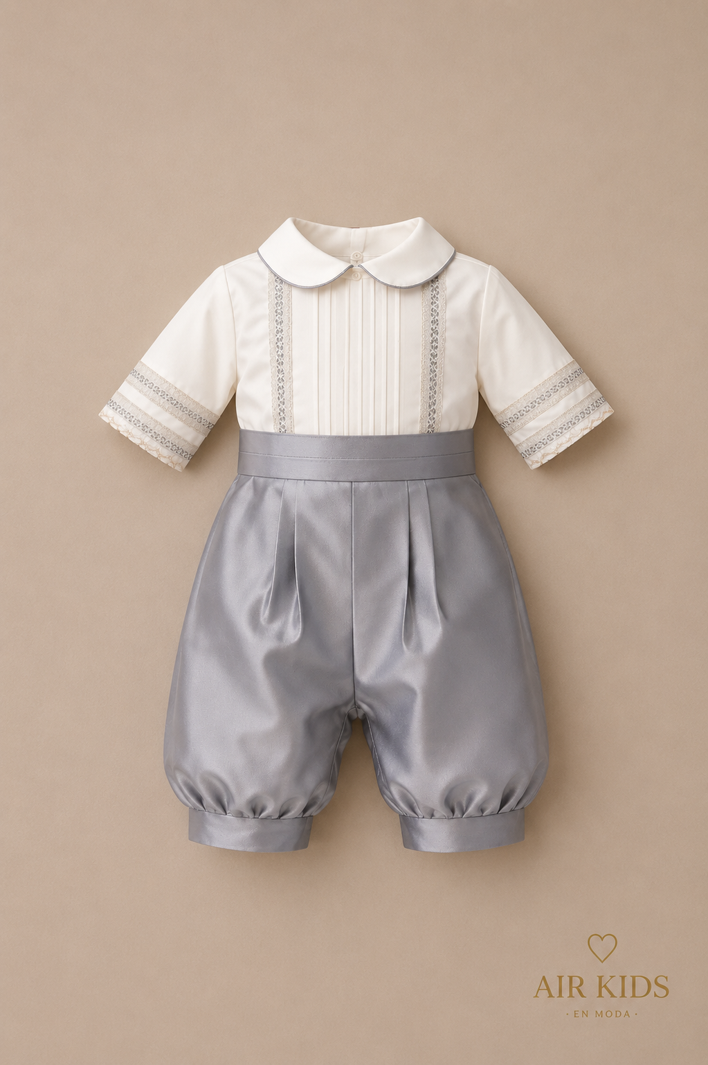 Ropón desmontable para Bautizo de Niño 23-851 Talla 18 Meses