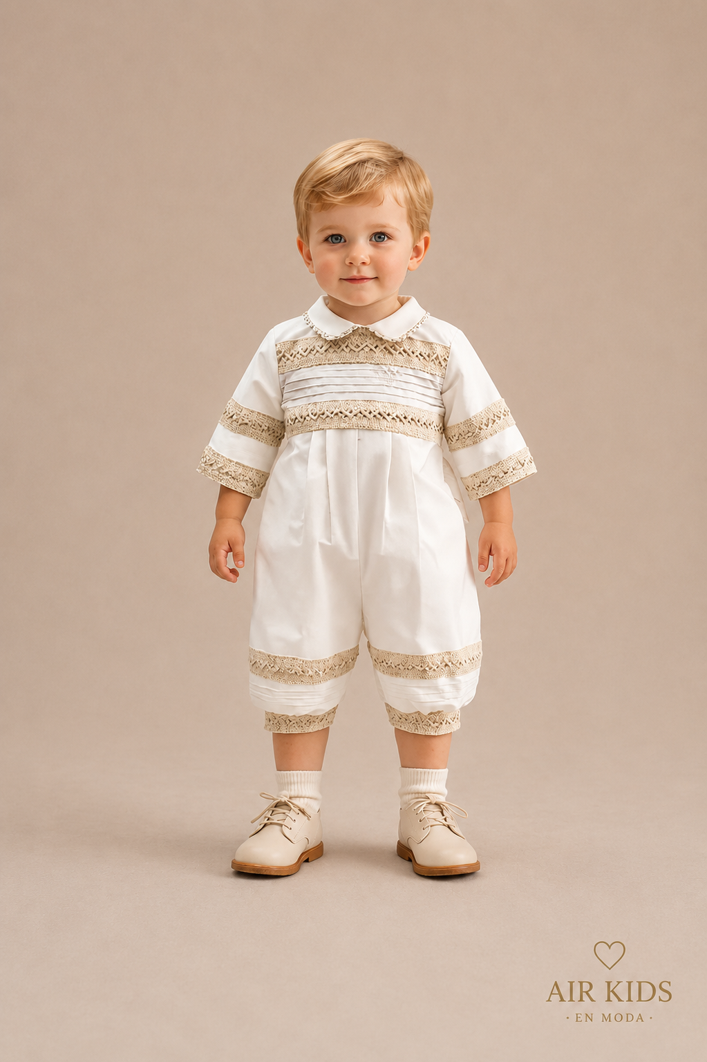 Ropon desmontable para Bautizo de Niño 23-852 Talla 18 Meses