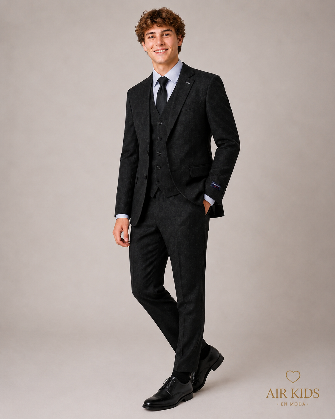 Traje para niño 4 pza Zilerys Gris 232456 Talla 16 Años