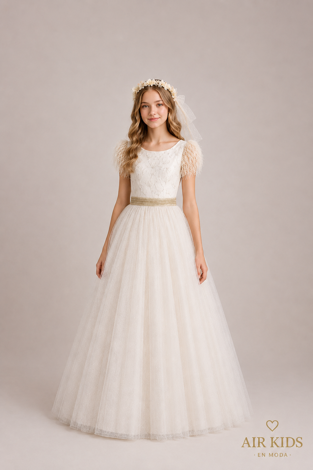 Vestido de fiesta para niña con corona 25-503 Talla 16 años