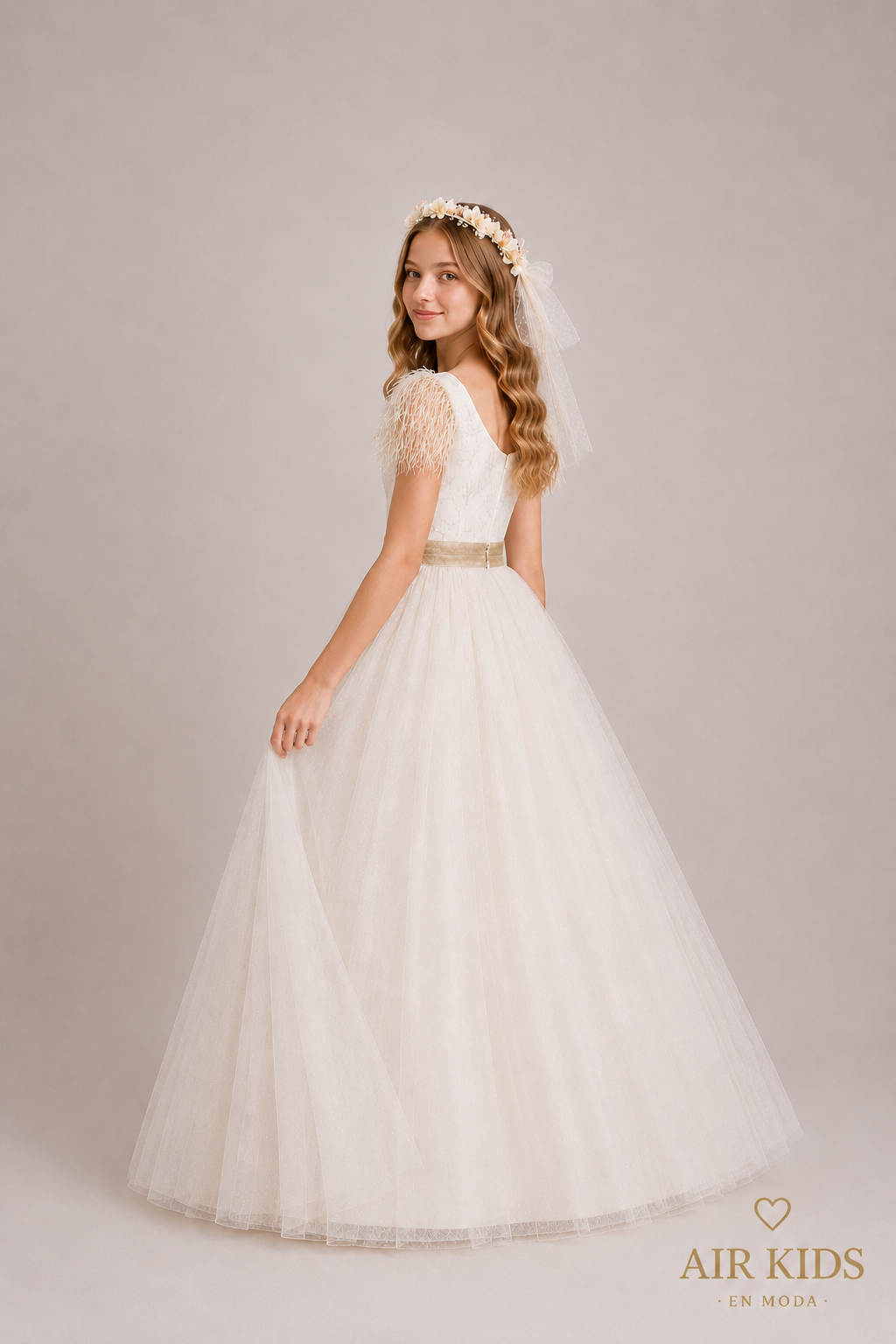 Vestido de fiesta para niña con corona 25-503 Talla 16 años
