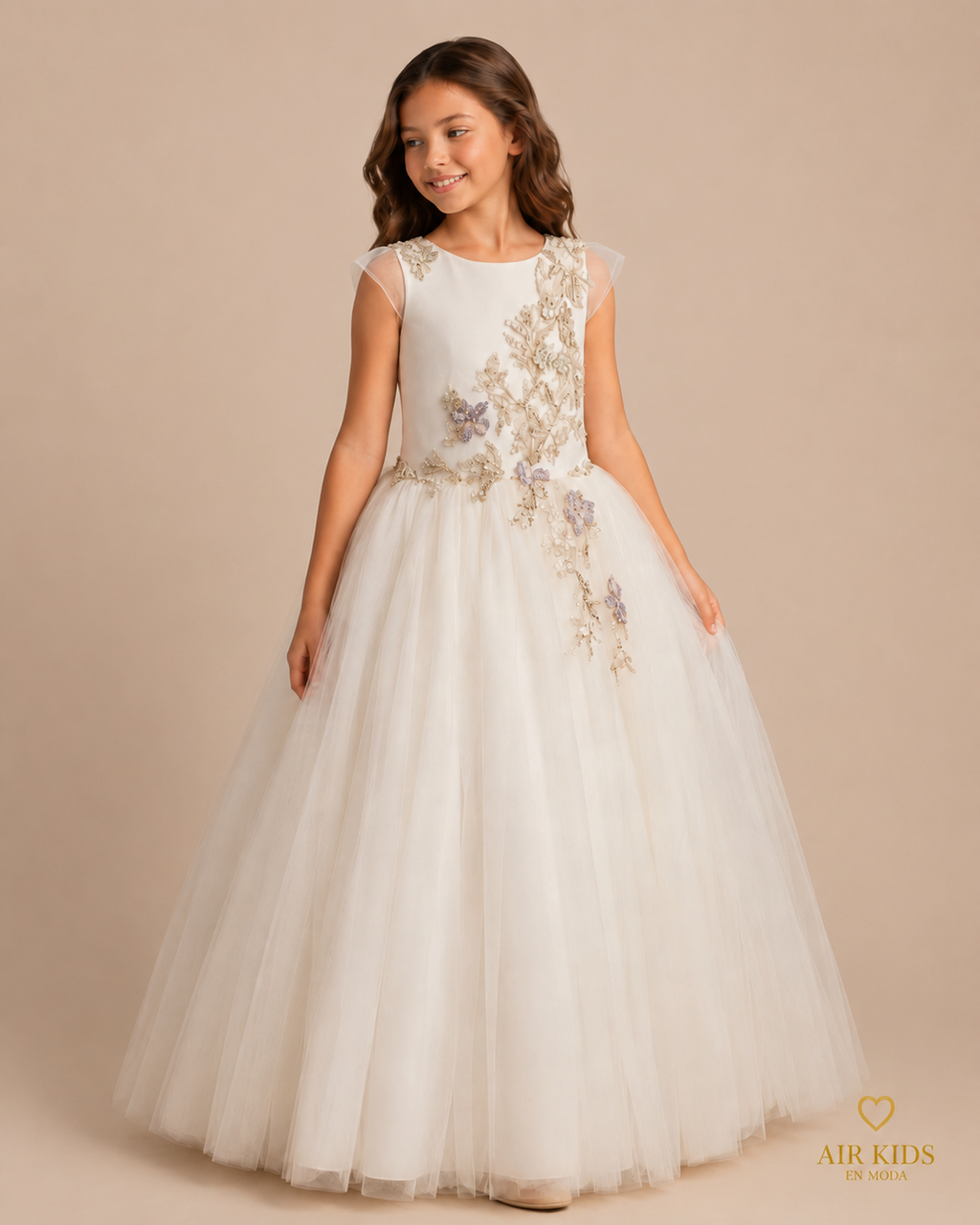 Vestido con Corona de Presentacion para Niña 24-006 Talla 8 Años