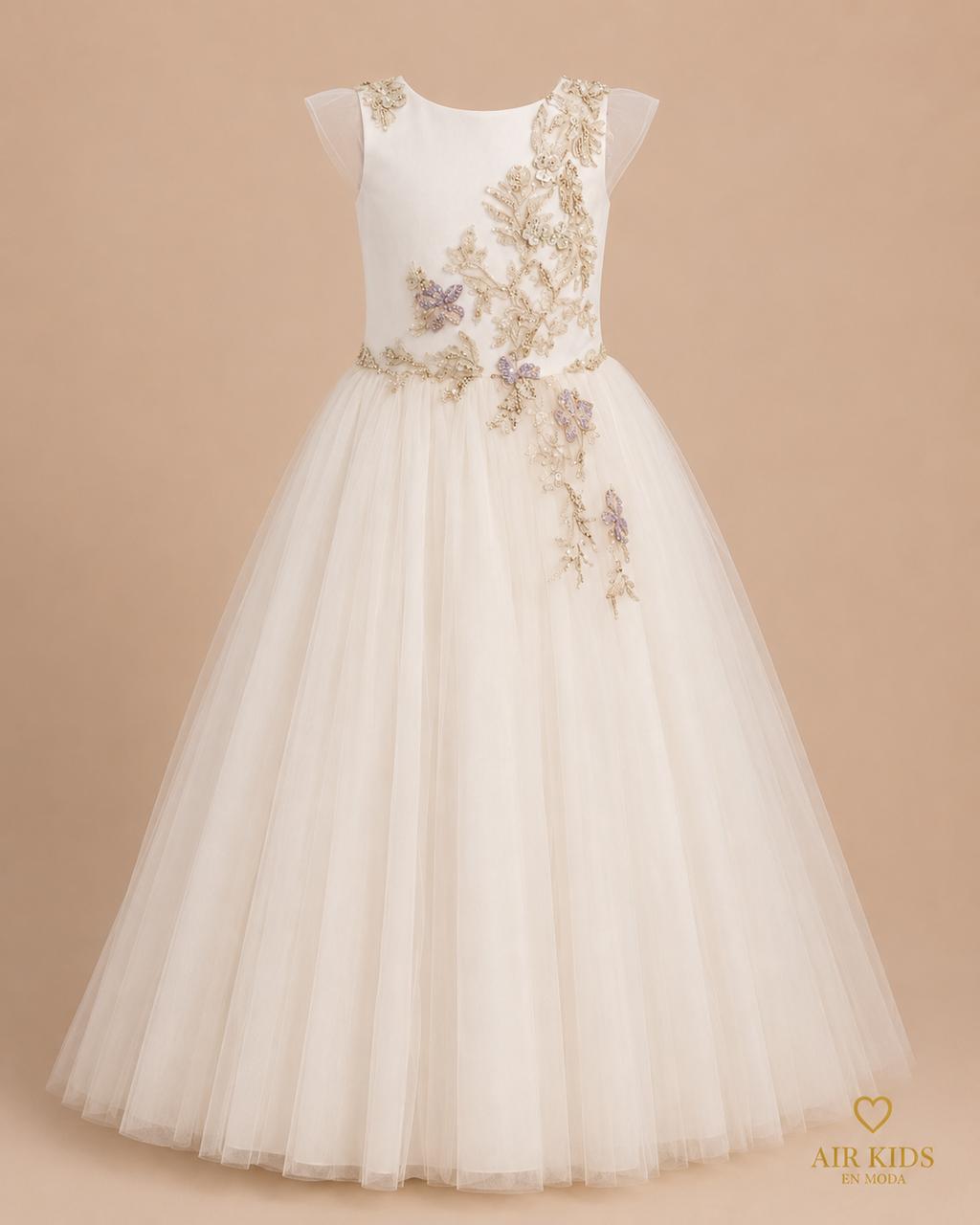 Vestido con Corona de Presentacion para Niña 24-006 Talla 8 Años