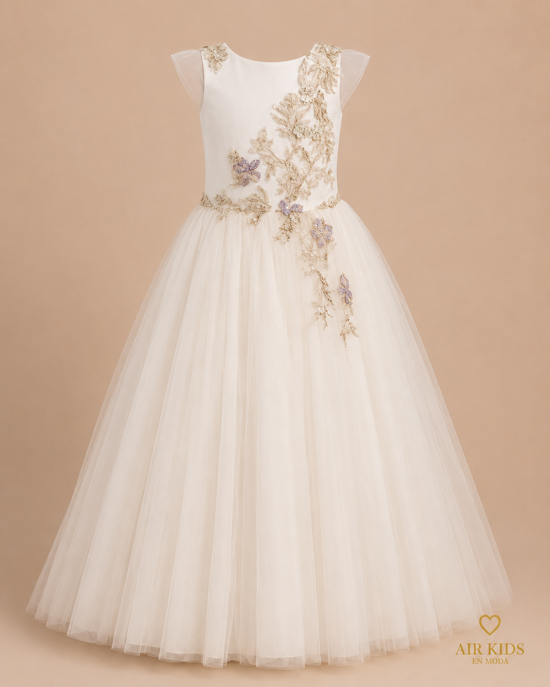 Vestido con Corona de Presentacion para Niña 24-006 Talla 8 Años