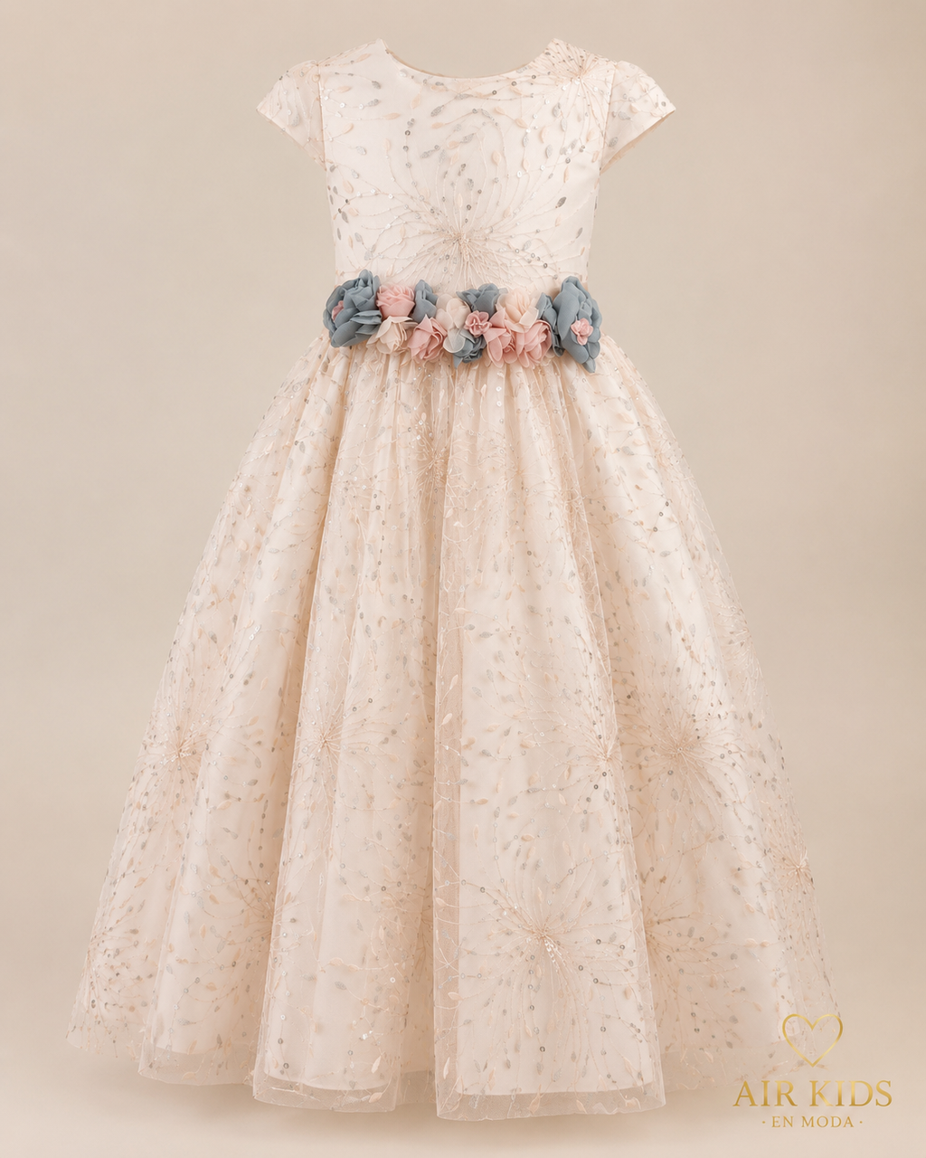Vestido con Corona de Fiesta para Niña 24-004