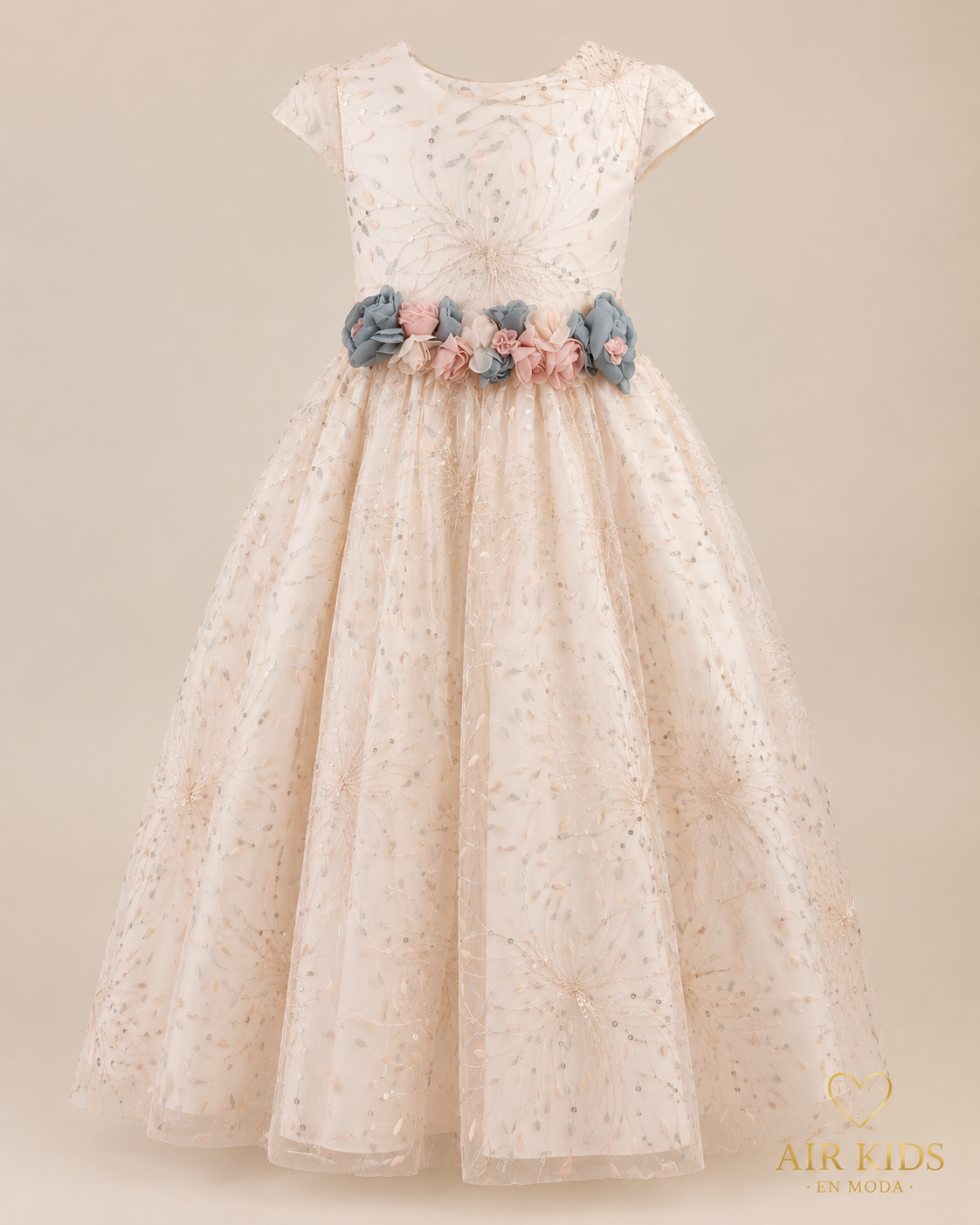 Vestido con Corona de Fiesta para Niña 24-004