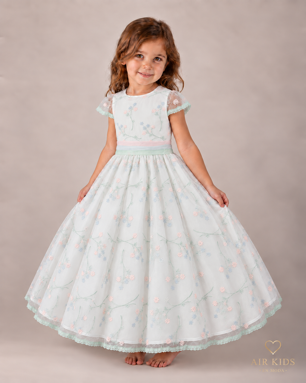 Vestido con Corona de Fiesta para Niña 24-030