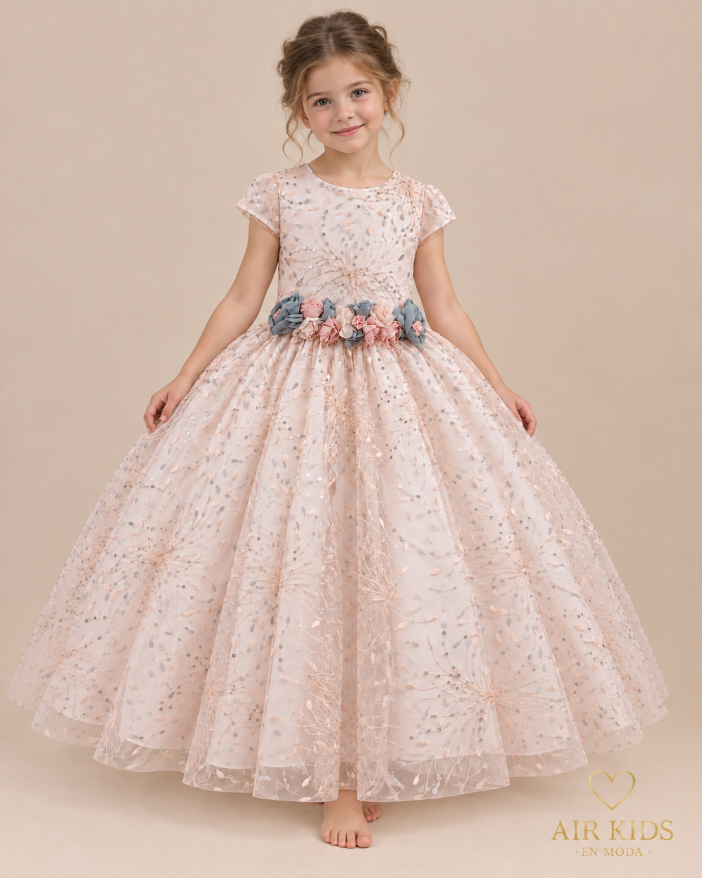 Vestido con Corona de Fiesta para Niña 24-004