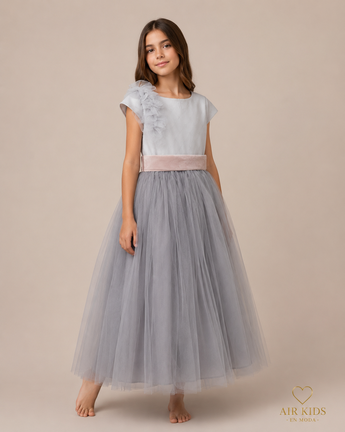 Vestido con Corona de Fiesta para Niña 24-519