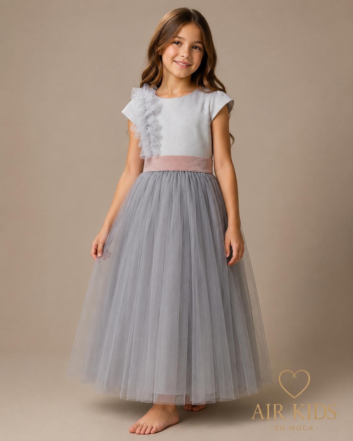 Vestido con Corona de Fiesta para Niña 24-519