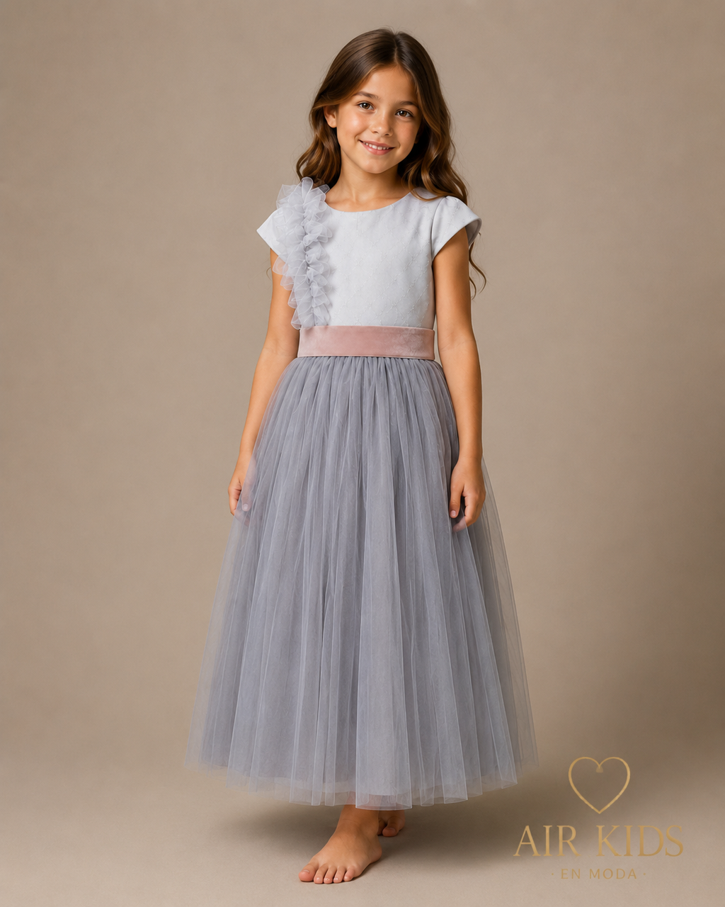 Vestido con Corona de Fiesta para Niña 24-519
