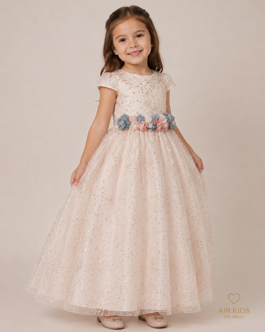 Vestido con Corona de Fiesta para Niña 24-004