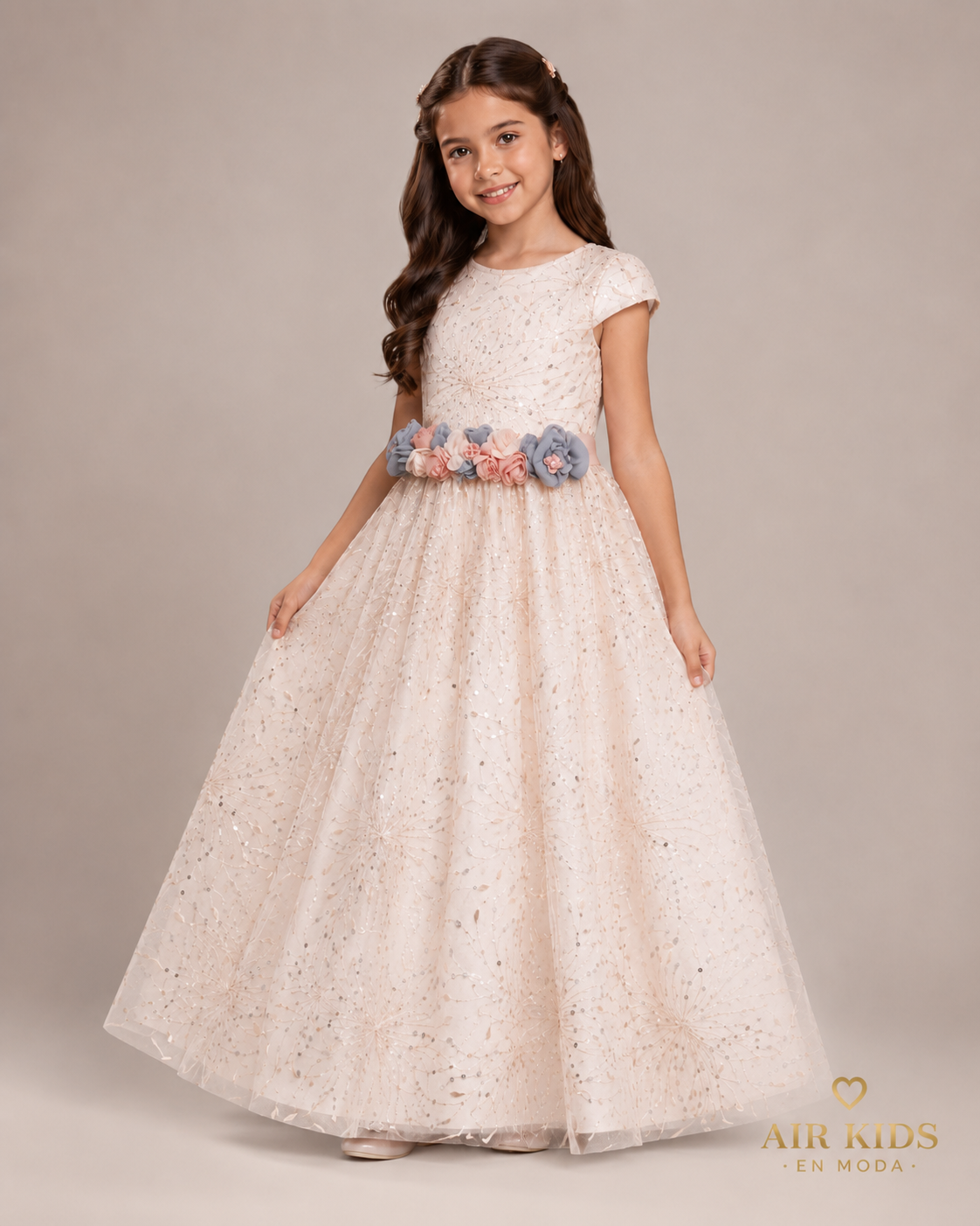 Vestido con Corona de Fiesta para Niña 24-004