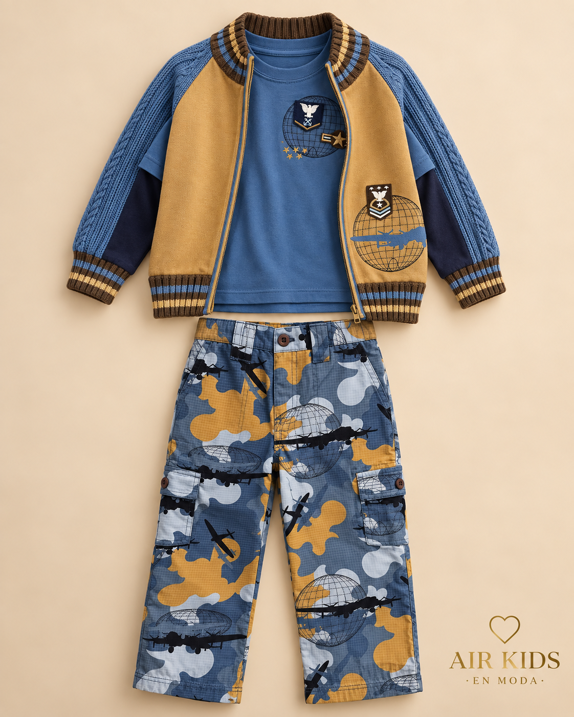 Conjunto 3pzas para niño 9074F-4 Talla 4 años