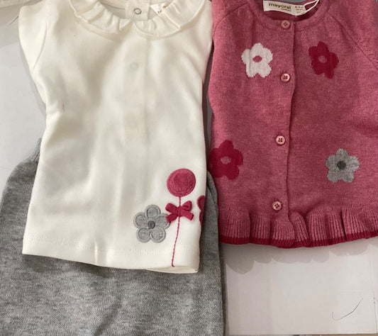 Conjunto para Niña Mayoral 3Pza 2703 Talla 4-6 Meses