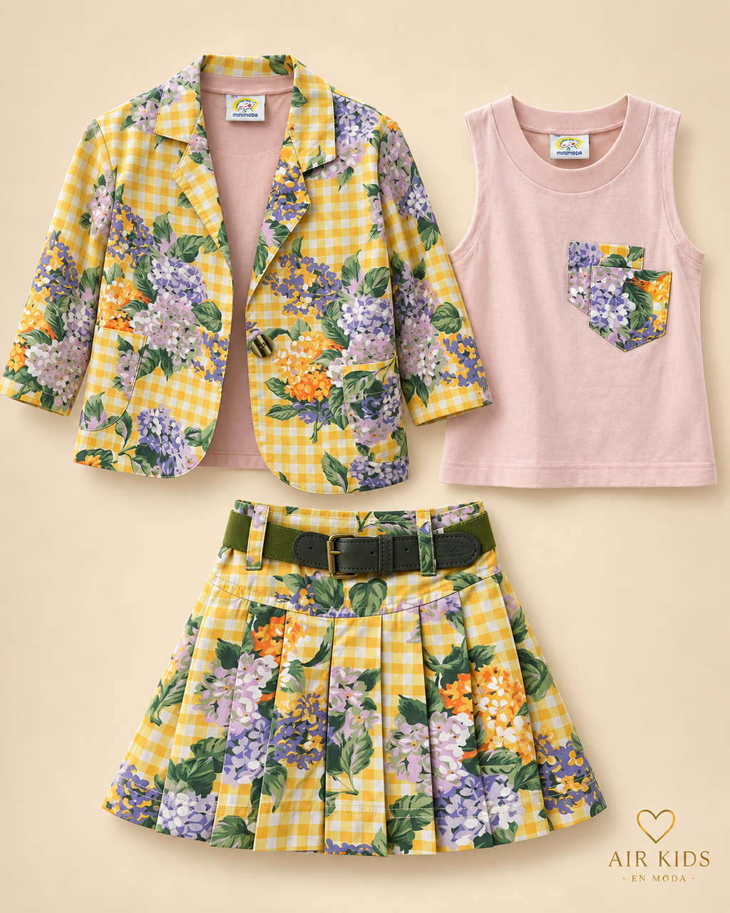 Conjunto 3pzas para niña 644-2 Talla 2 años