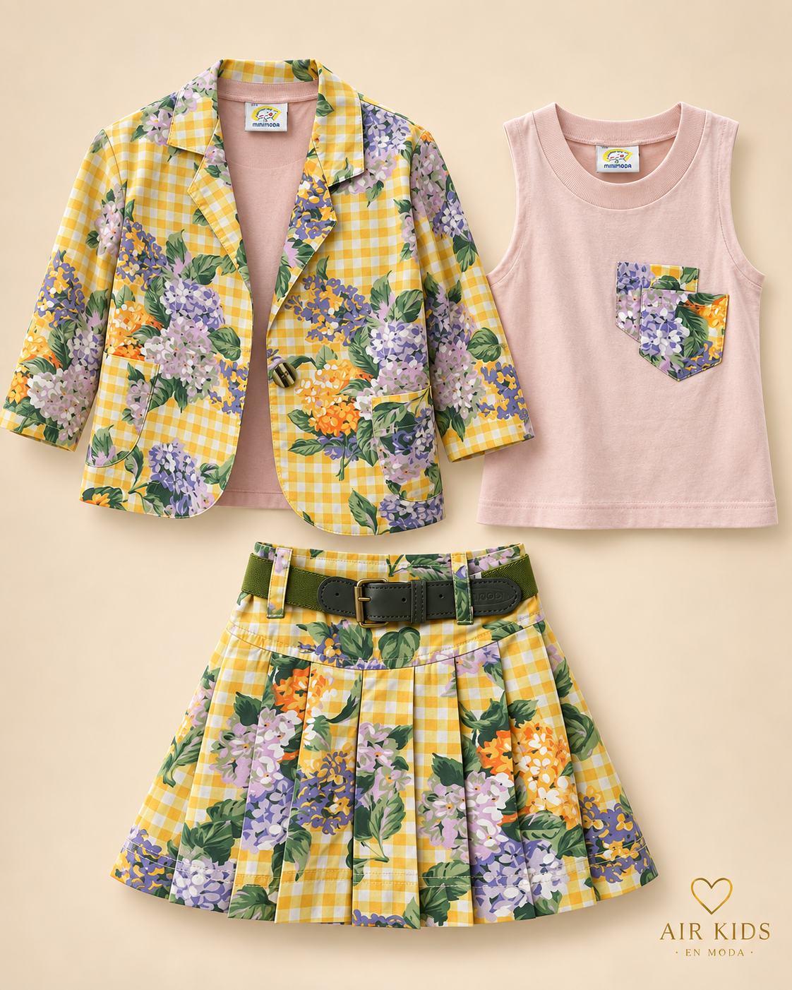 Conjunto 3pzas para niña 644-2 Talla 2 años