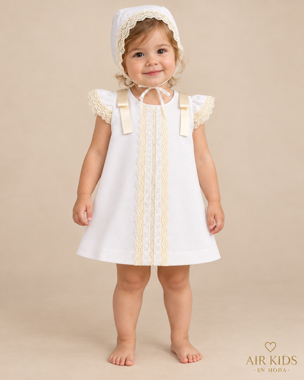 Bata de lino para Niña 293 Talla 24 Meses