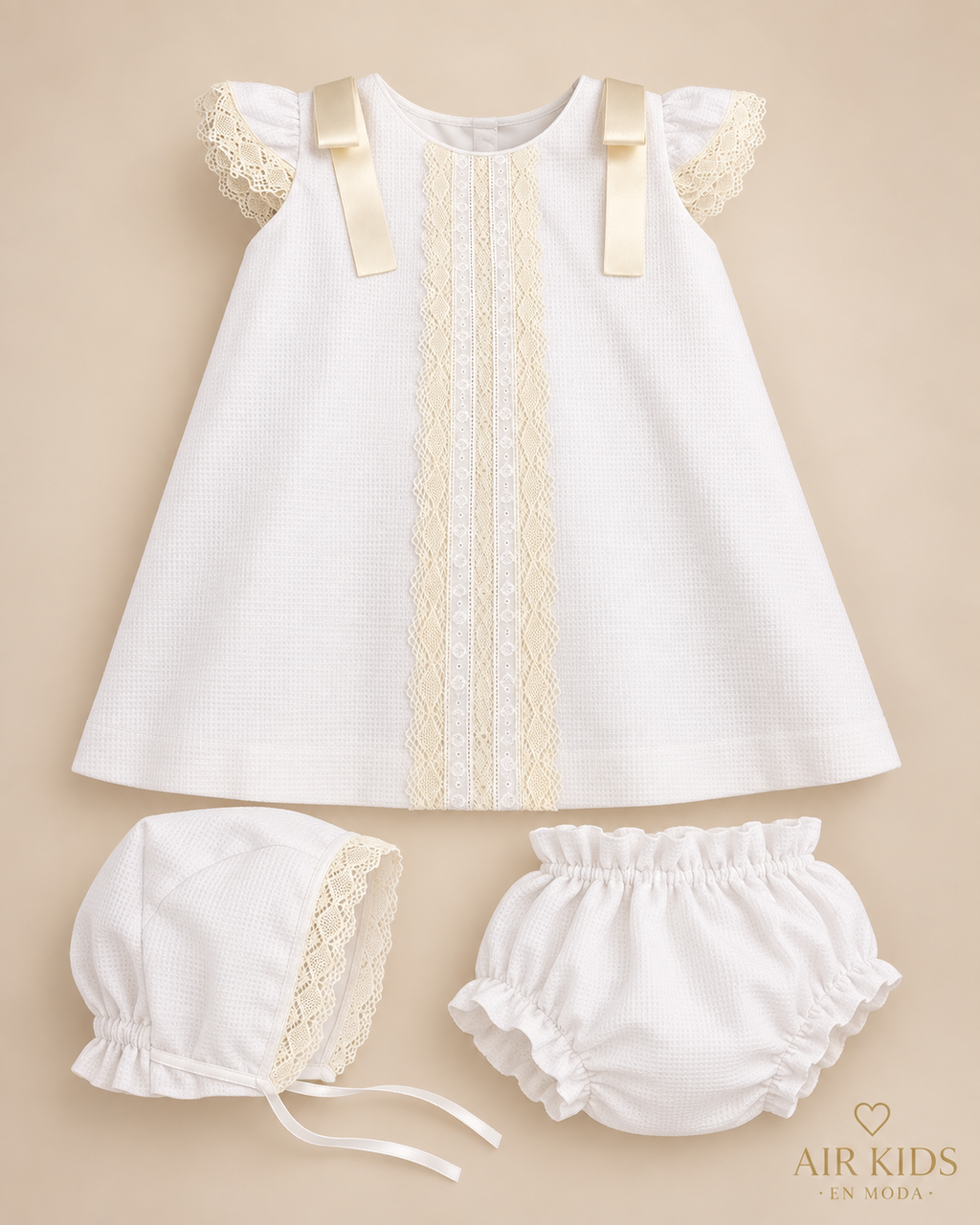 Bata de lino para Niña 293 Talla 24 Meses