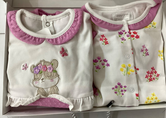 Mameluco para Niña Mayoral 1713 2PZ Talla 2‑ 4 meses