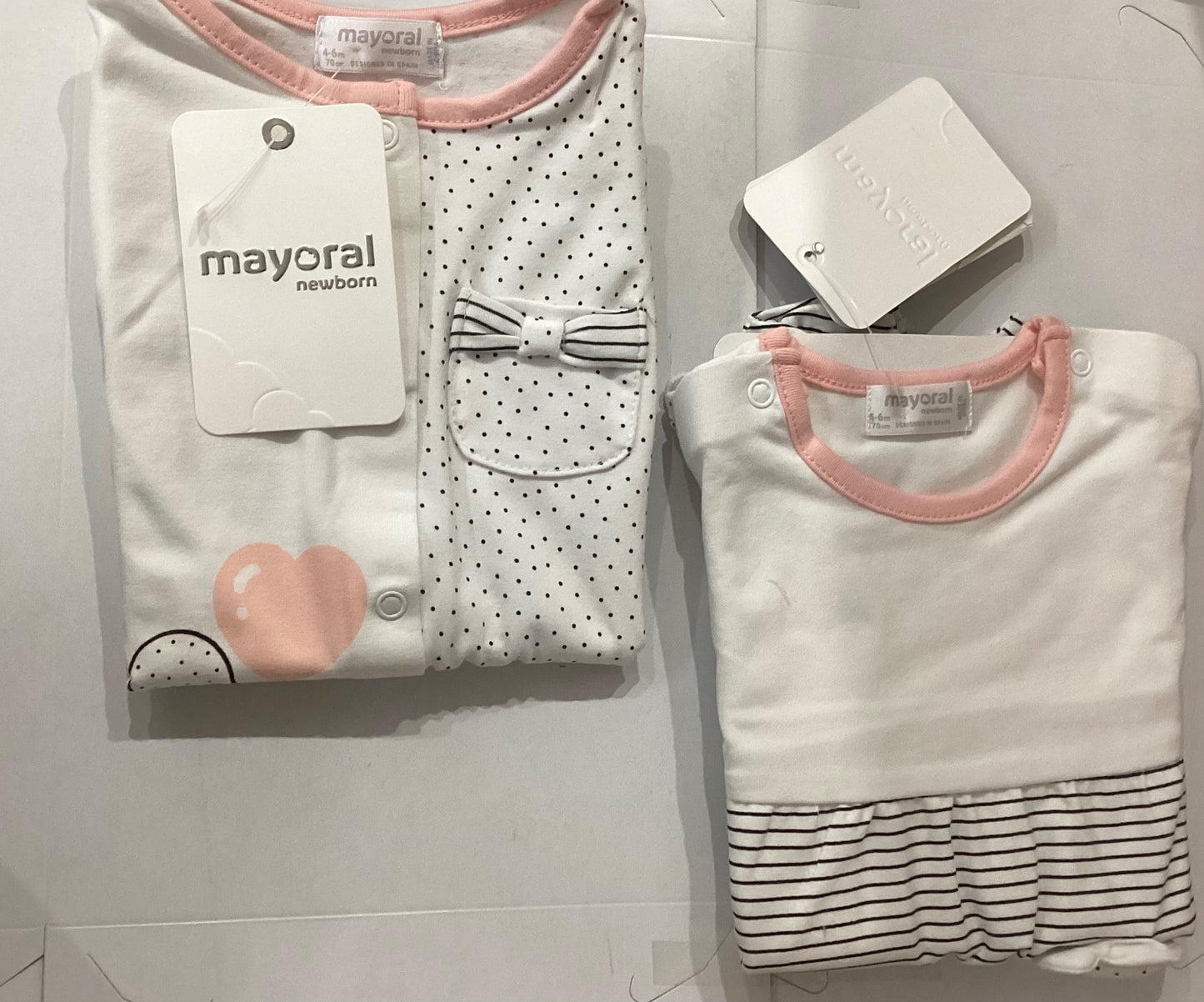 Mameluco para Niña Mayoral  2Pza 1607 Talla 2-4 Meses