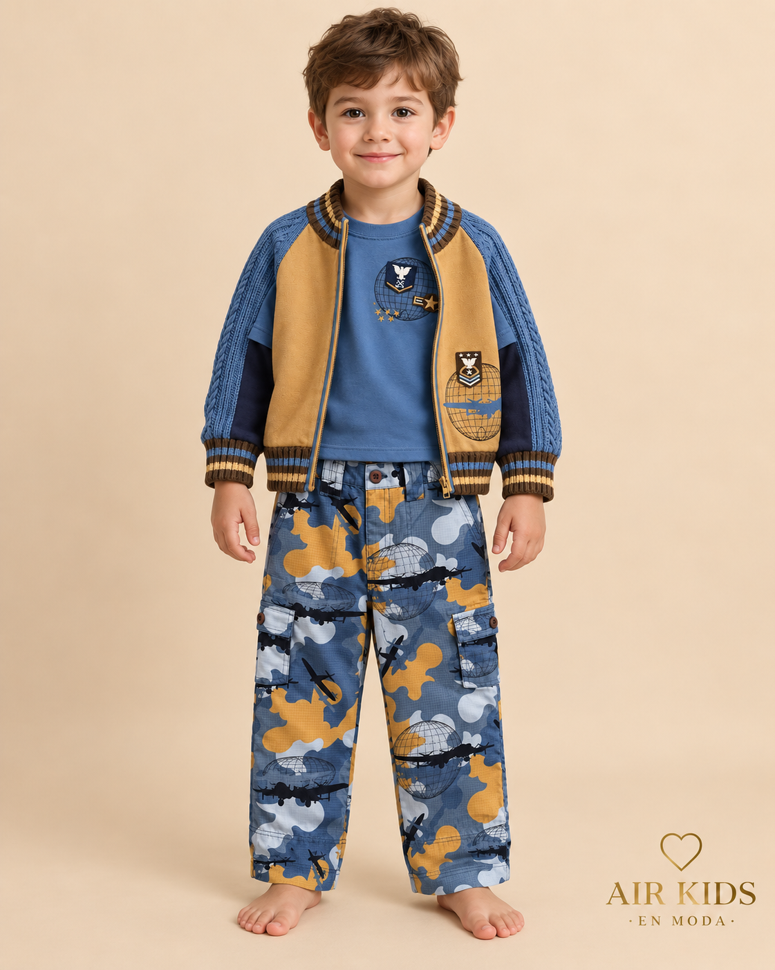 Conjunto 3pzas para niño 9074F-4 Talla 4 años