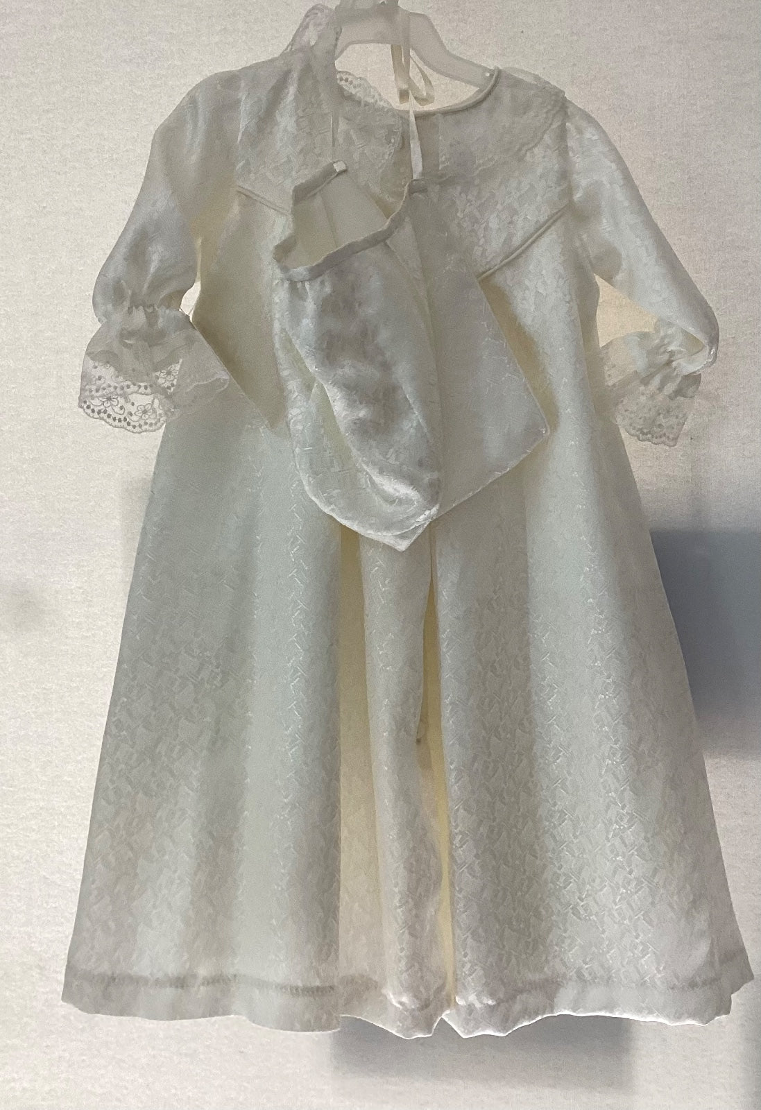 Ropon de seda viscosa color crudo para Niña 307 Talla 24 Meses