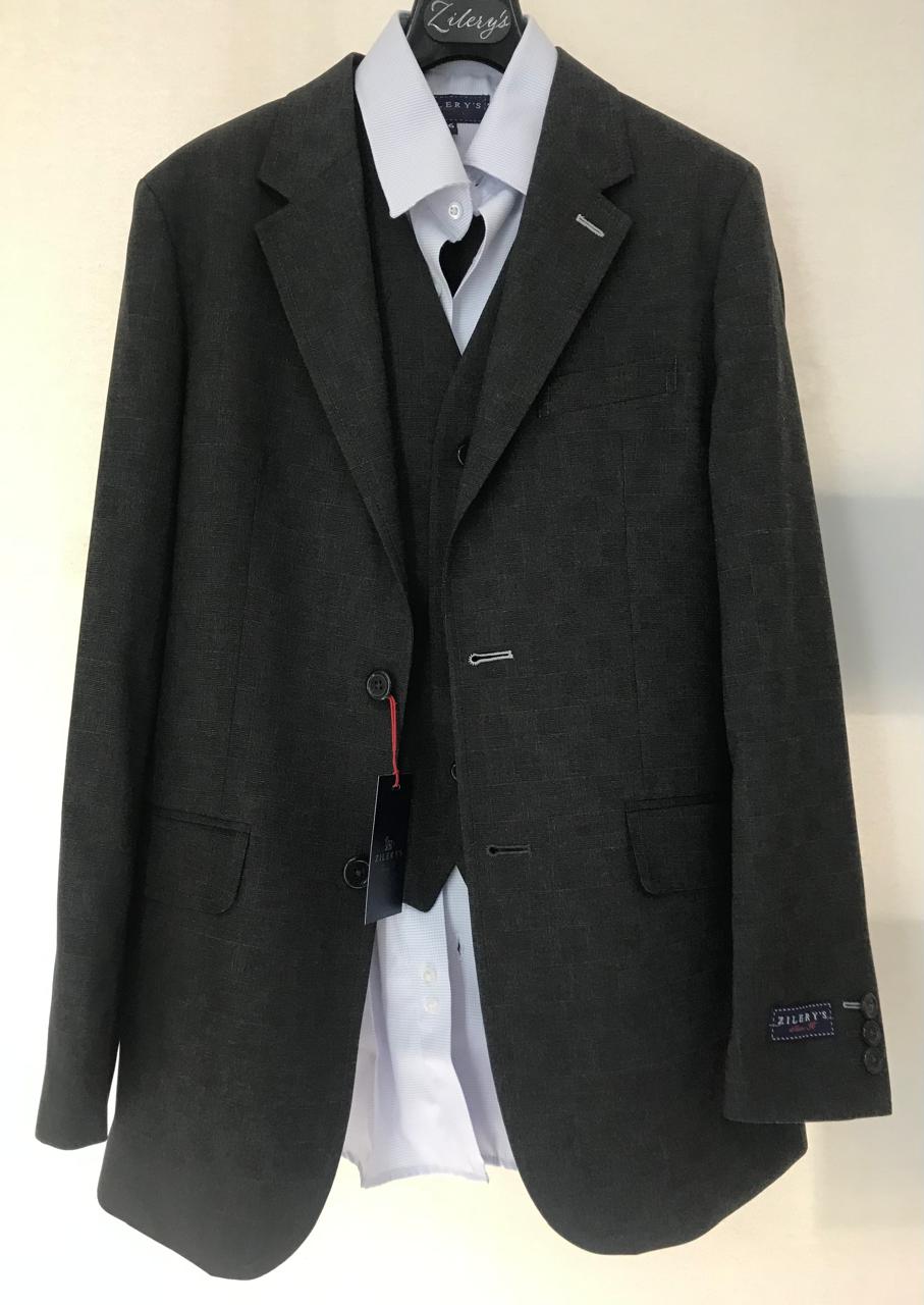 Traje para niño 3 pza Zilerys Gris 232456 Talla 16 Años