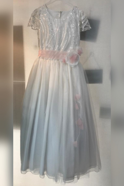 Vestido con Corona para Primera Comunión 22-406 Talla 14