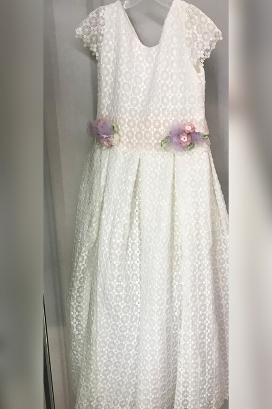 Vestido con corona para Primera Comunión 23-404 Talla 16