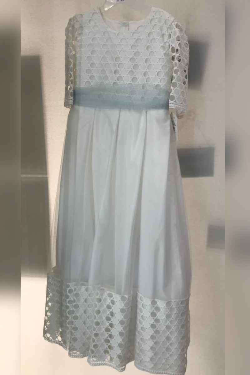 Vestido  con Corona para Primera Comunión 23-410 Talla 14