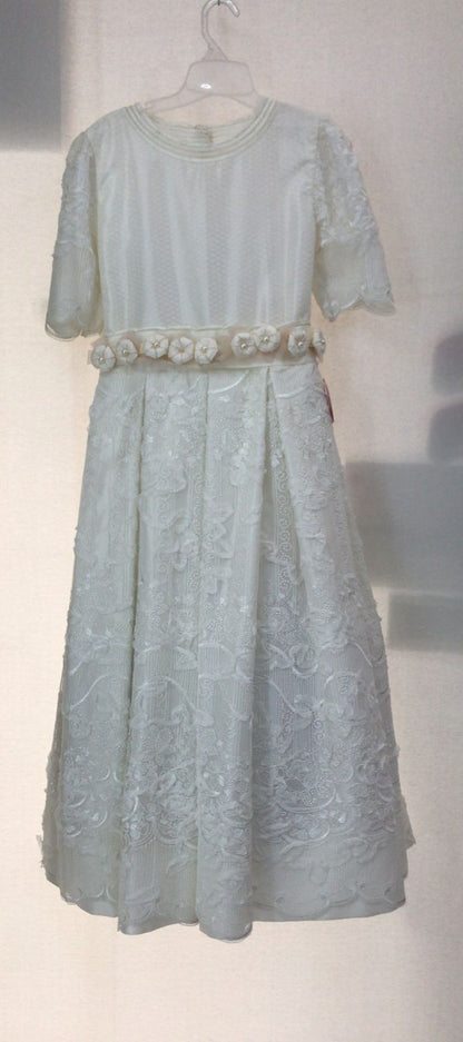 Vestido  con Corona de Primera Comunion para Niña 19-909 Talla 14 Años