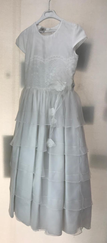 Vestido con Corona de Primera Comunión para Niñas 0-0008 Talla 12 A