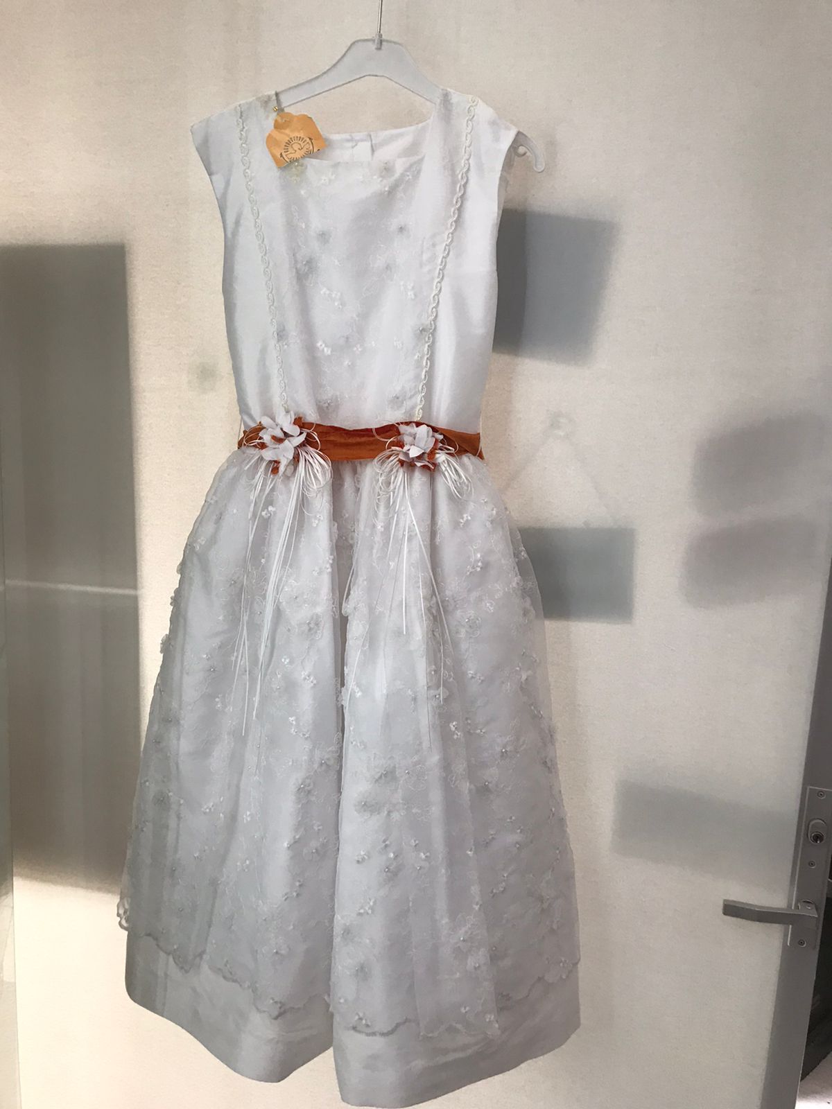 Vestido con Corona de Primera Comunión para Niñas Talla 10A 07-794