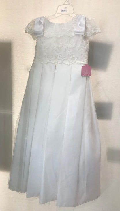 Vestido con Corona de Primera Comunión para Niñas Talla 8A Modelo 21-409