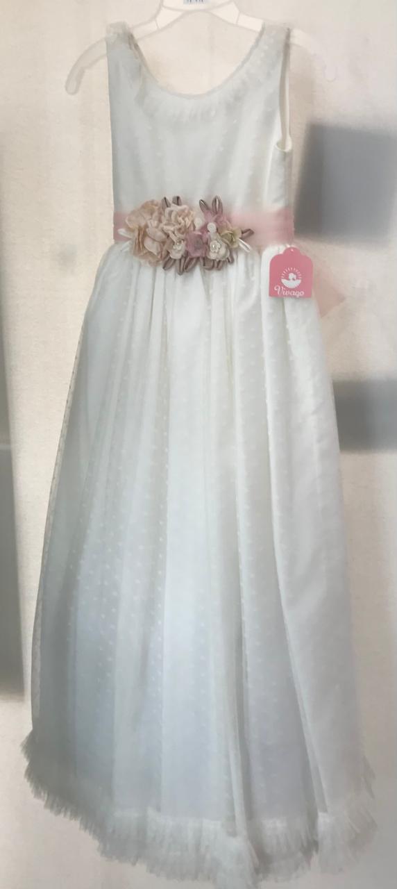 Vestido con Corona para Primera Comunión de Niña Talla 10A 22-410