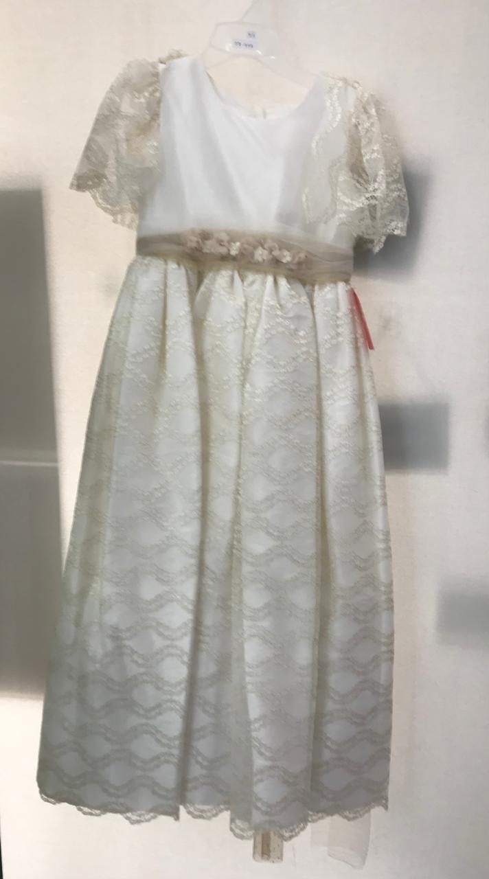 Vestido con Corona de Primera Comunión para Niñas Talla 10 A Modelo 23-908